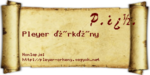 Pleyer Örkény névjegykártya